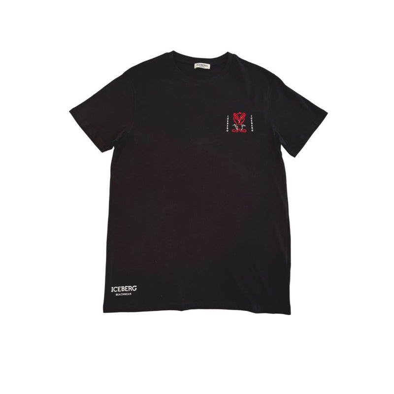 Black Cotton T-Shirt Iceberg