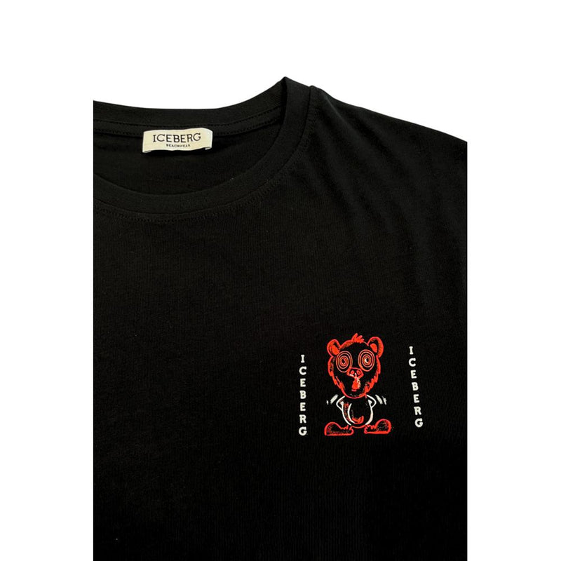 Black Cotton T-Shirt Iceberg