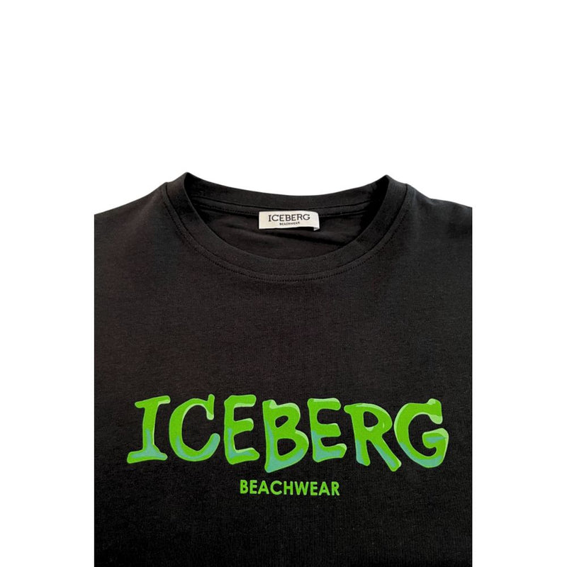 Black Cotton T-Shirt Iceberg