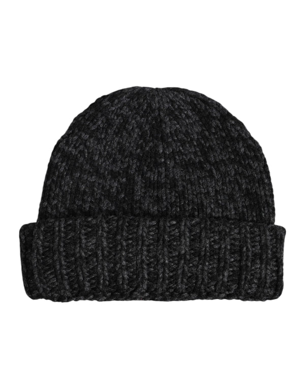 Gray Cashmere Knitted Winter Beanie Hat Dolce & Gabbana