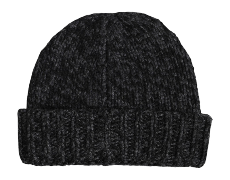 Gray Cashmere Knitted Winter Beanie Hat Dolce & Gabbana