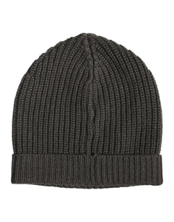 Dark Gray Cashmere Knit Winter Beanie Hat Dolce & Gabbana