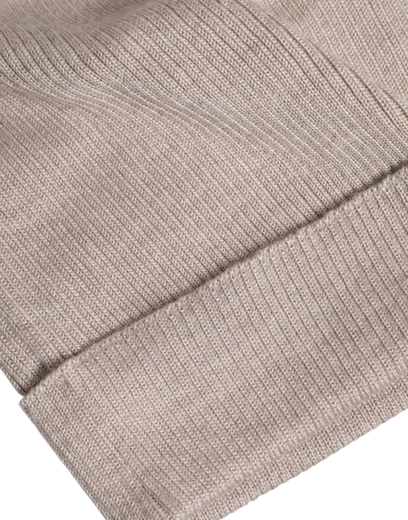 Beige Cashmere Knitted Winter Beanie Hat Dolce & Gabbana