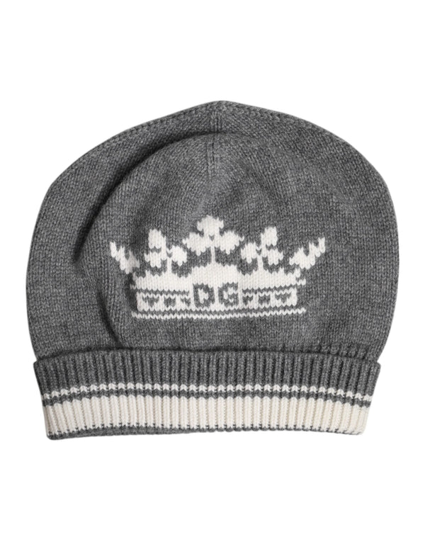 Gray Cashmere Knitted Winter Beanie Hat Dolce & Gabbana