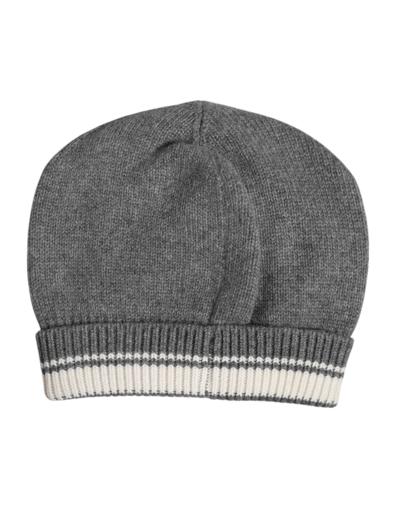 Gray Cashmere Knitted Winter Beanie Hat Dolce & Gabbana