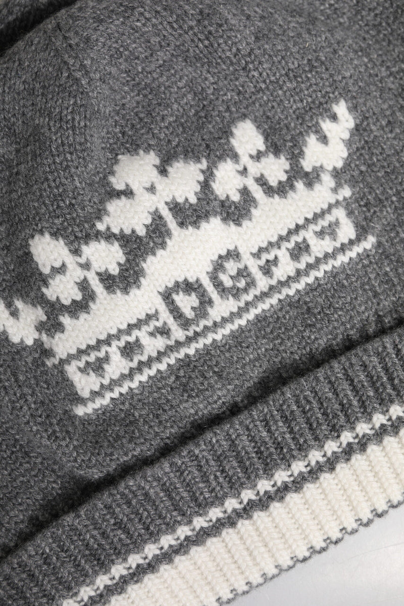 Gray Cashmere Knitted Winter Beanie Hat Dolce & Gabbana