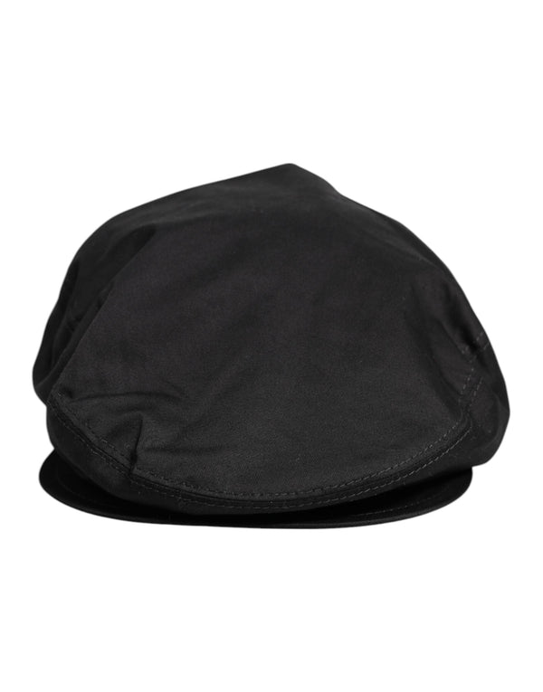Black Cotton Newsboy Capello Cabbie Hat Dolce & Gabbana