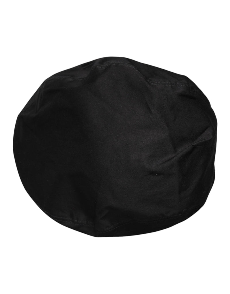 Black Cotton Newsboy Capello Cabbie Hat Dolce & Gabbana