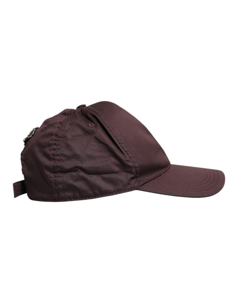Brown Cotton DG Crown 6 Panels Baseball Cap Dolce & Gabbana