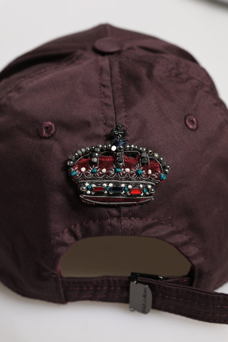 Brown Cotton DG Crown 6 Panels Baseball Cap Dolce & Gabbana