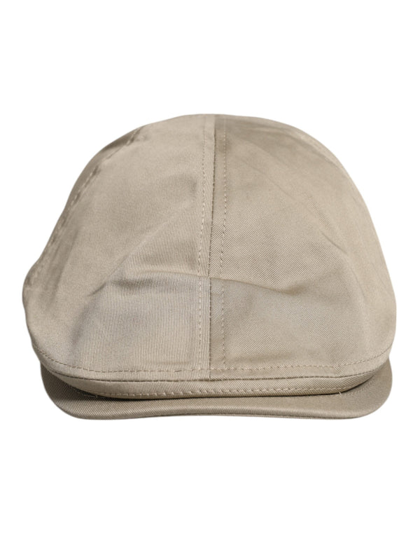 Beige Cotton Newsboy Capello Cabbie Hat Dolce & Gabbana