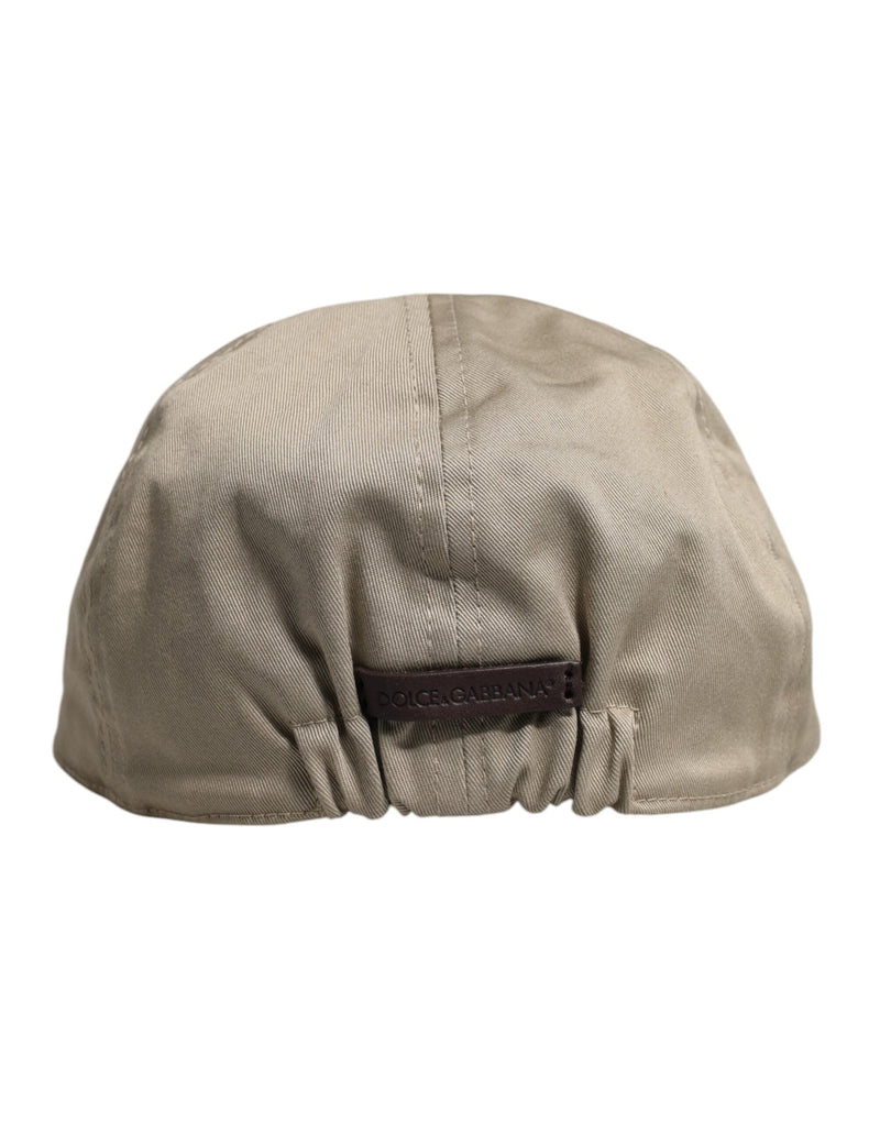 Beige Cotton Newsboy Capello Cabbie Hat Dolce & Gabbana