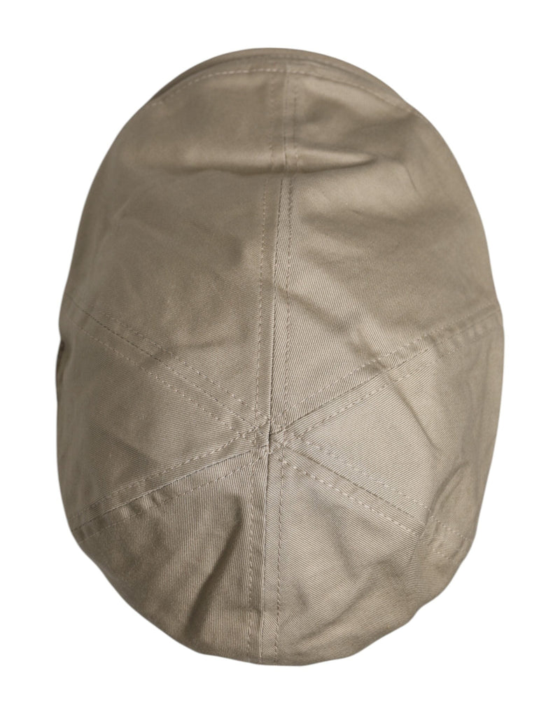 Beige Cotton Newsboy Capello Cabbie Hat Dolce & Gabbana