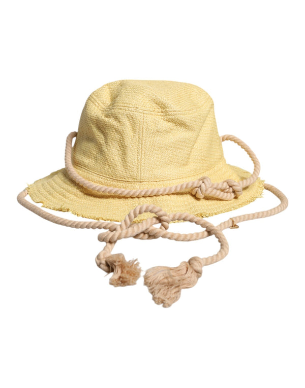 Yellow Cotton Wide Brim Bucket Dolce & Gabbana