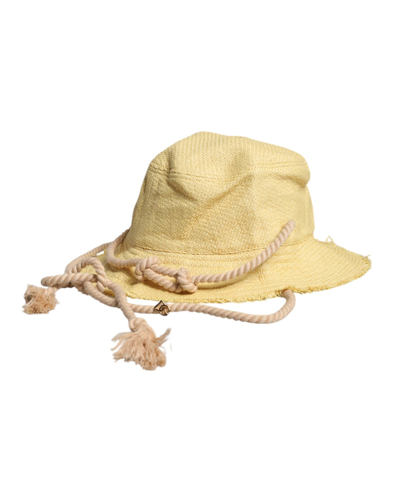 Yellow Cotton Wide Brim Bucket Dolce & Gabbana