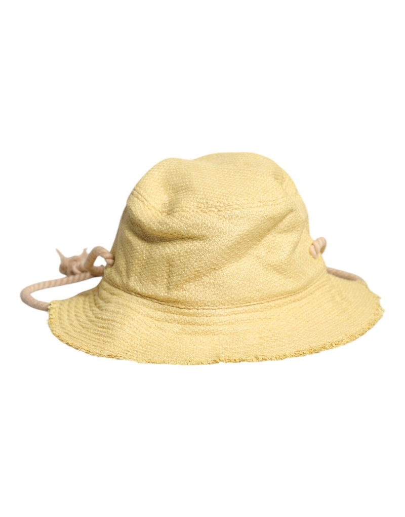 Yellow Cotton Wide Brim Bucket Dolce & Gabbana