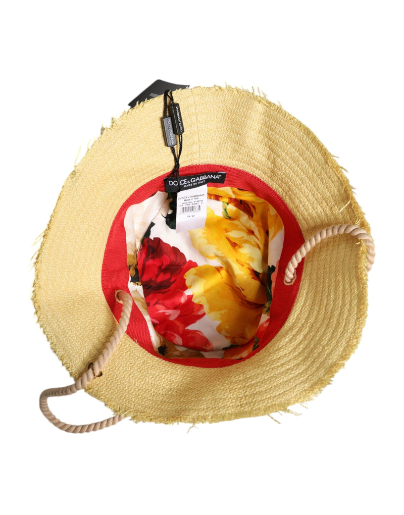 Yellow Cotton Wide Brim Bucket Dolce & Gabbana