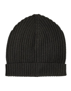 Dark Gray Cashmere Knit Winter Beanie Hat Dolce & Gabbana