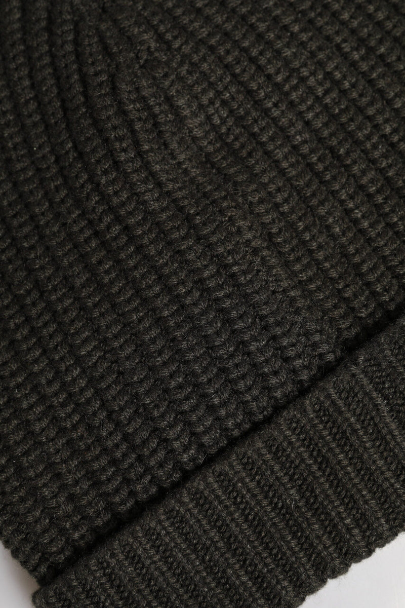 Dark Gray Cashmere Knit Winter Beanie Hat Dolce & Gabbana