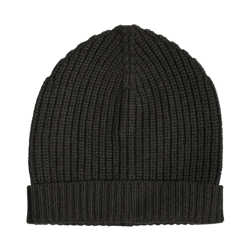 Dark Gray Cashmere Knit Winter Beanie Hat Dolce & Gabbana