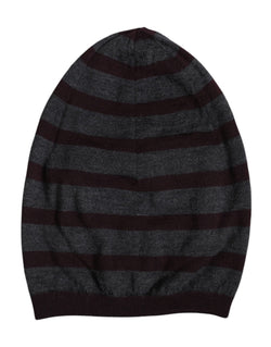 Gray Striped Wool Knitted Winter Beanie Hat Dolce & Gabbana