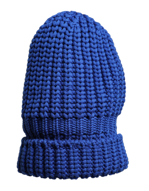 Blue Wool Knitted Winter Beanie Hat Dolce & Gabbana
