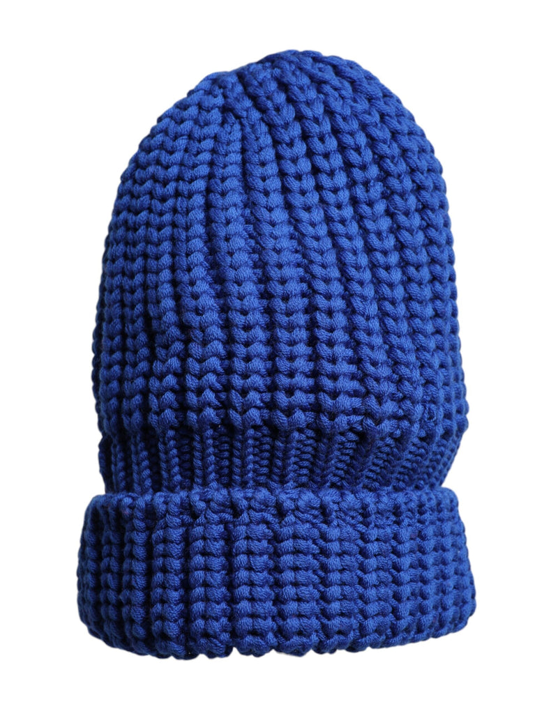 Blue Wool Knitted Winter Beanie Hat Dolce & Gabbana