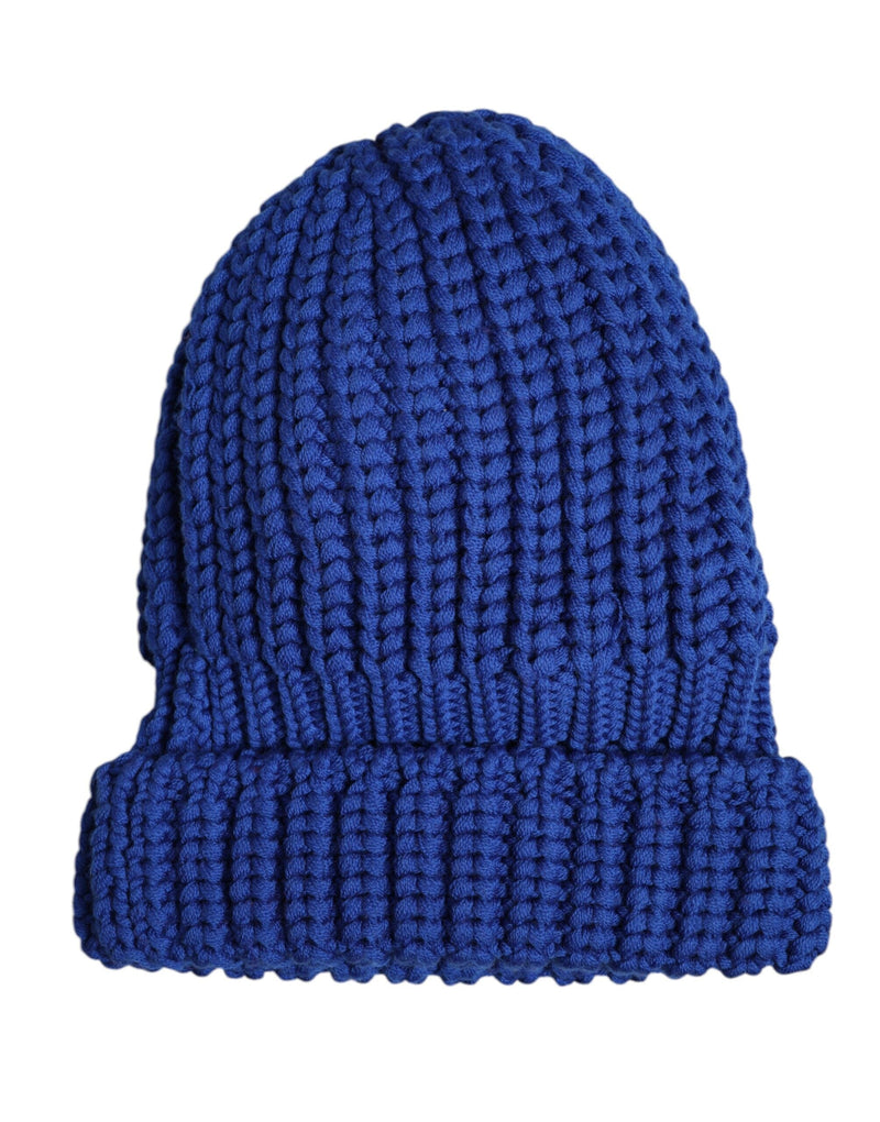 Blue Wool Knitted Winter Beanie Hat Dolce & Gabbana