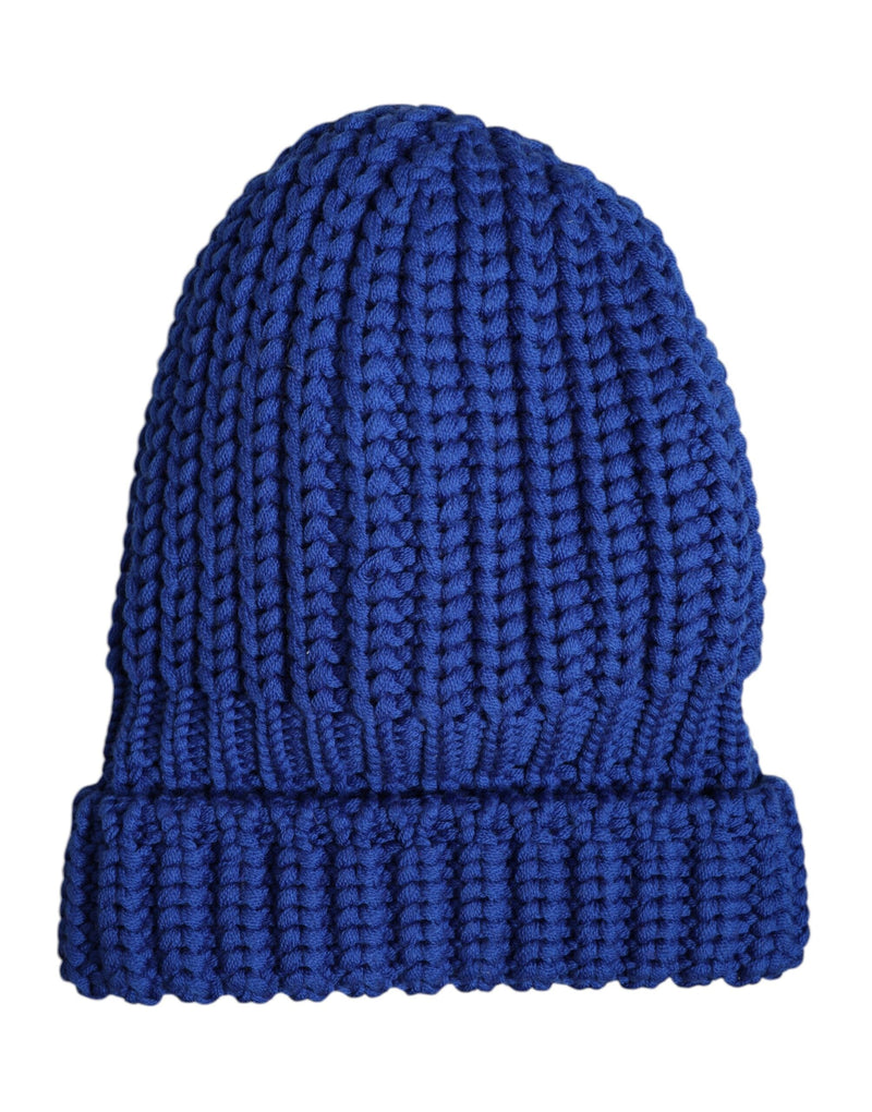 Blue Wool Knitted Winter Beanie Hat Dolce & Gabbana