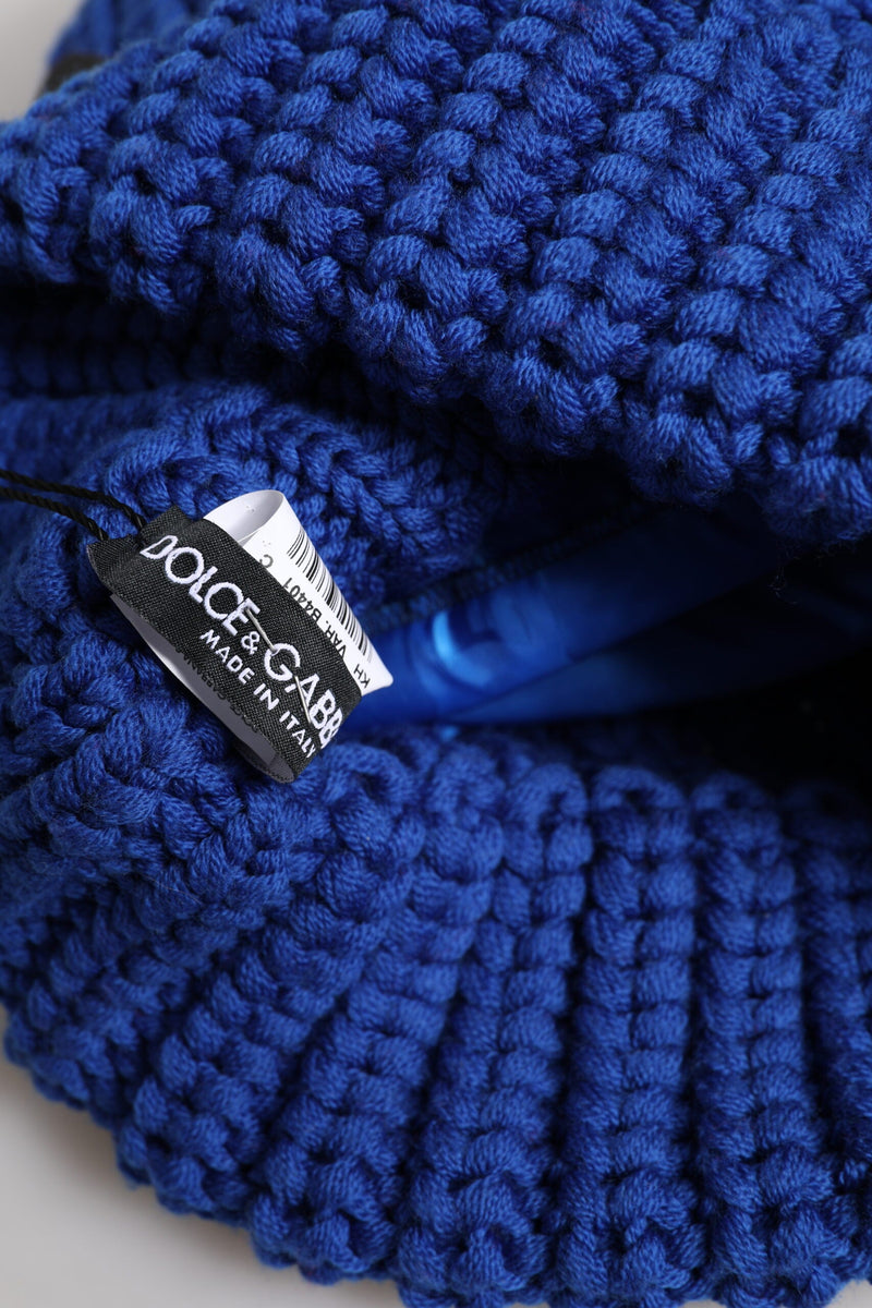 Blue Wool Knitted Winter Beanie Hat Dolce & Gabbana
