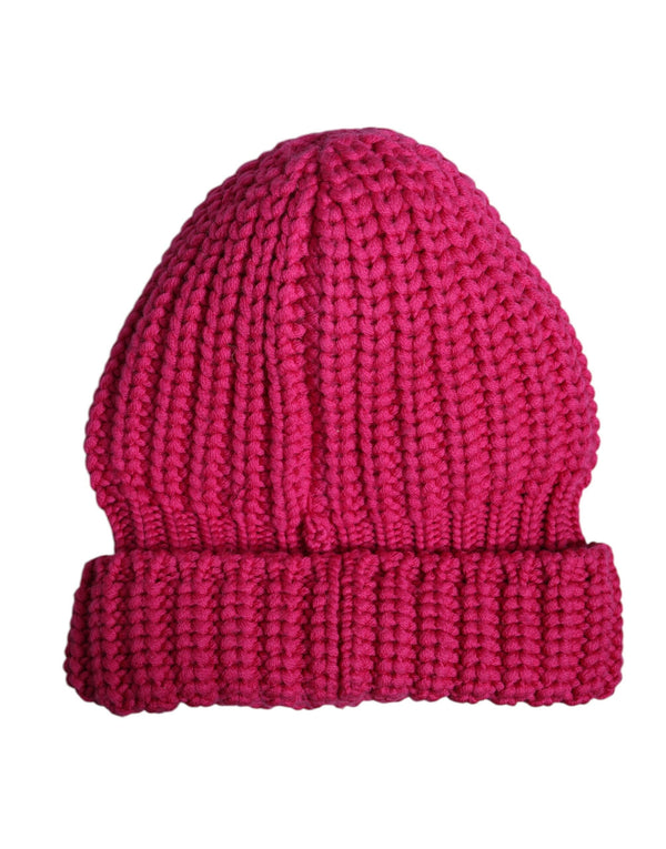 Pink Solid Wool Knitted Winter Beanie Hat Dolce & Gabbana