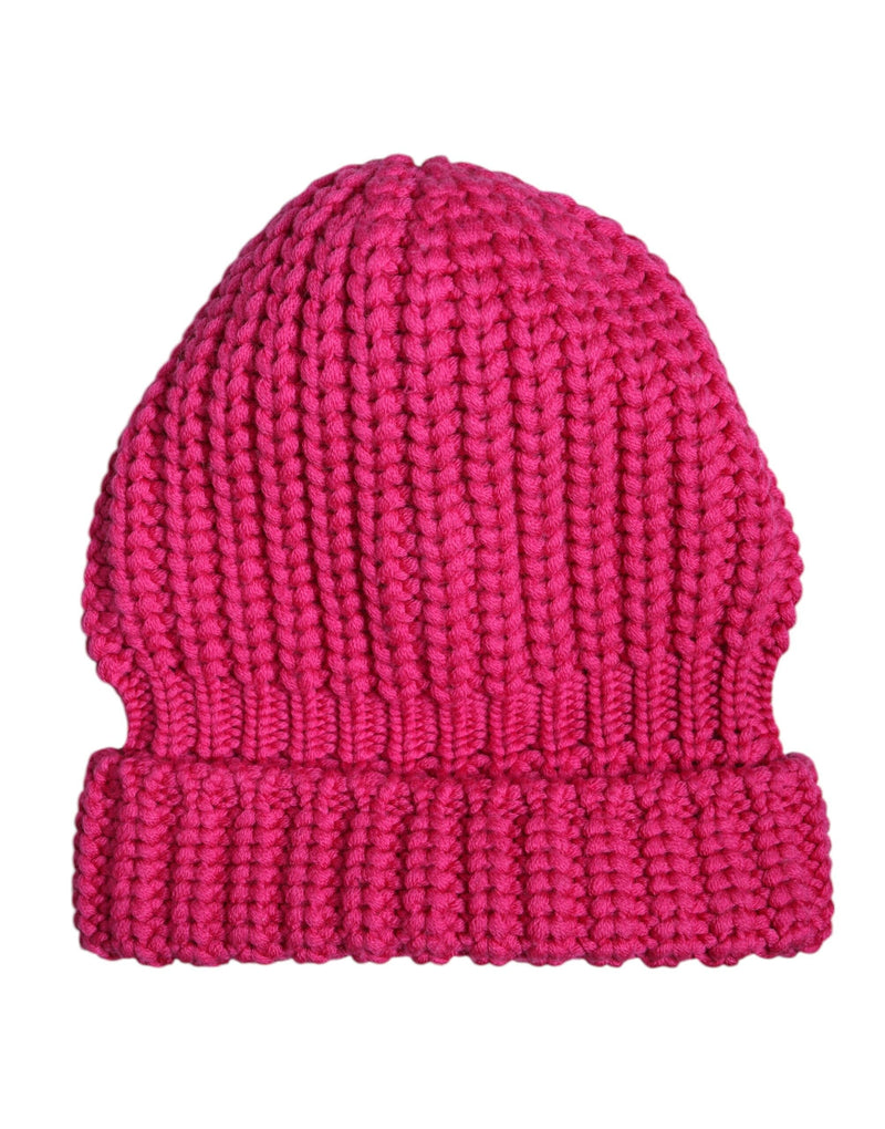Pink Solid Wool Knitted Winter Beanie Hat Dolce & Gabbana