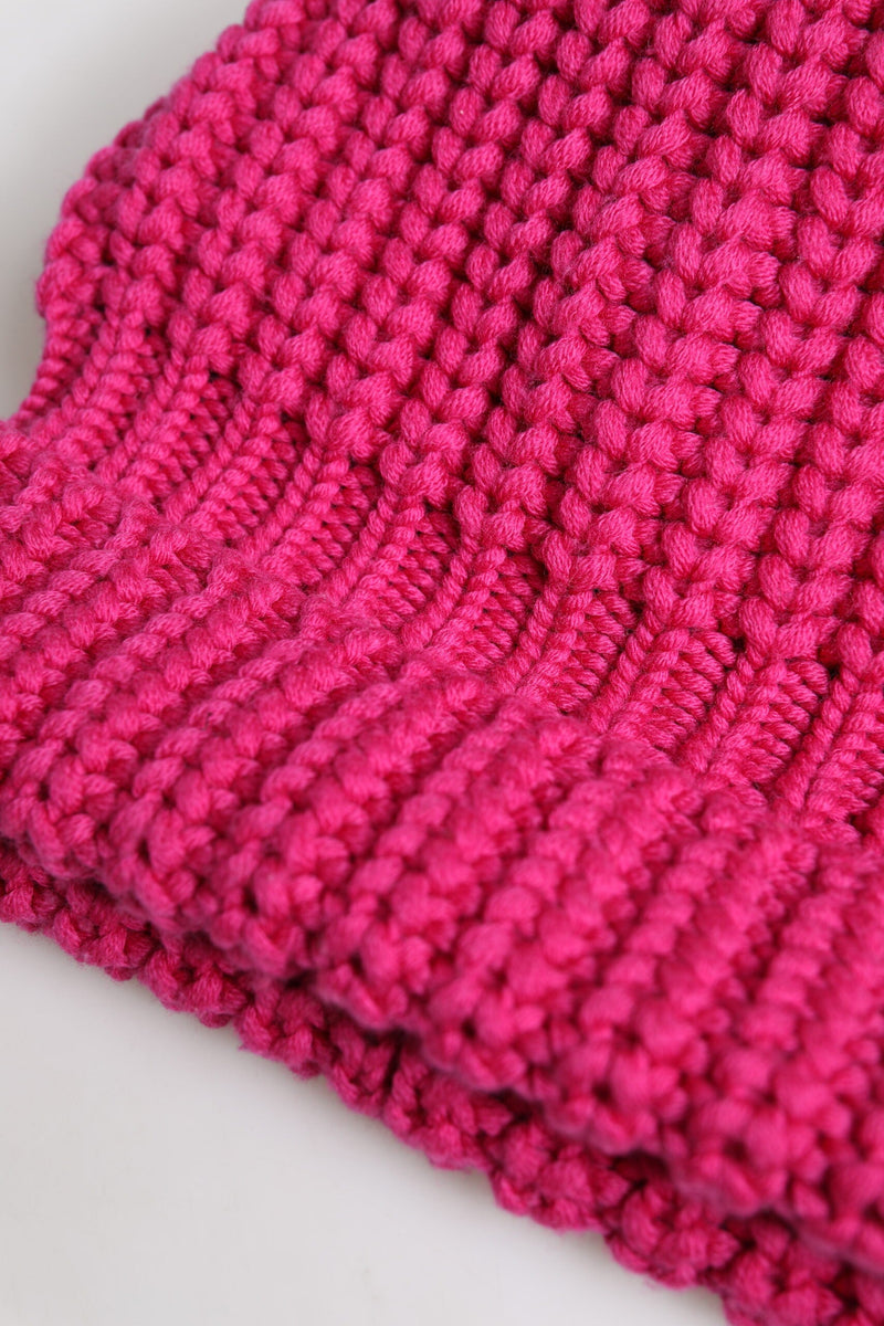 Pink Solid Wool Knitted Winter Beanie Hat Dolce & Gabbana