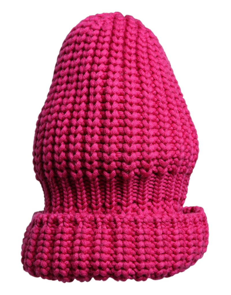 Pink Solid Wool Knitted Winter Beanie Hat Dolce & Gabbana