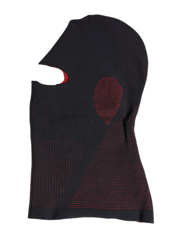 Black Cotton Knitted Ski Mask Balaclava Hat Dolce & Gabbana