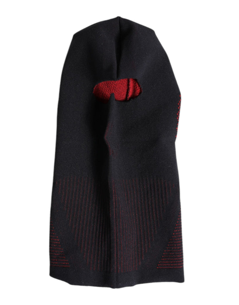 Black Cotton Knitted Ski Mask Balaclava Hat Dolce & Gabbana