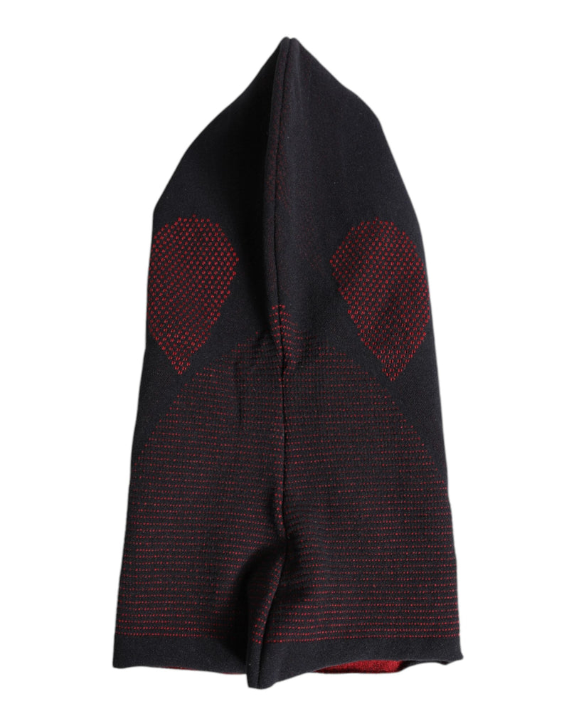 Black Cotton Knitted Ski Mask Balaclava Hat Dolce & Gabbana