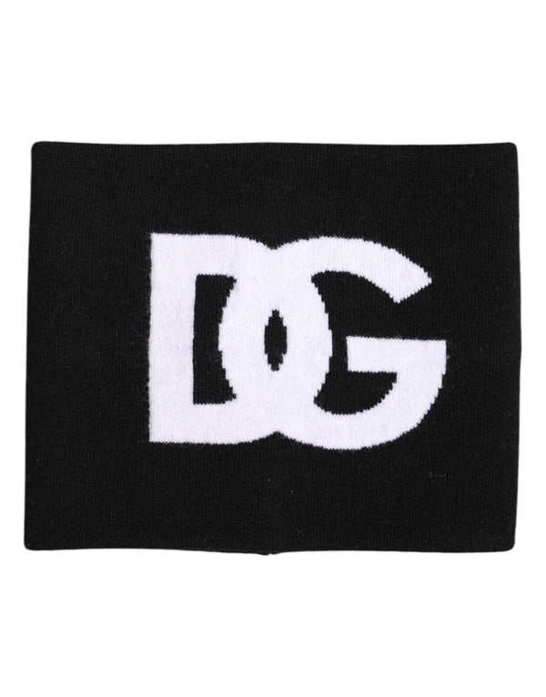 Black White Logo Print Knitted Neck Warmer Scarf Dolce & Gabbana