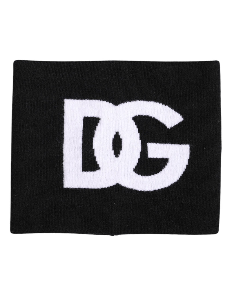 Black White Logo Print Knitted Neck Warmer Scarf Dolce & Gabbana
