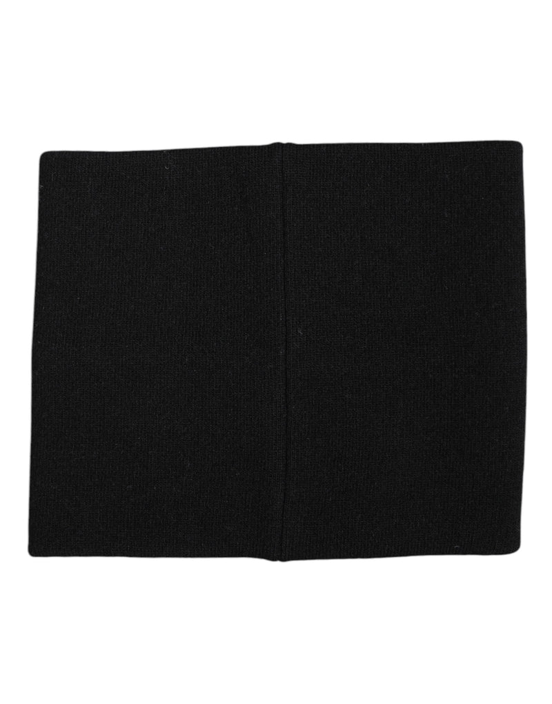 Black White Logo Print Knitted Neck Warmer Scarf Dolce & Gabbana