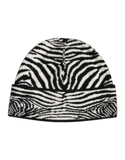 Black White Zebra Knitted Winter Beanie Hat Dolce & Gabbana