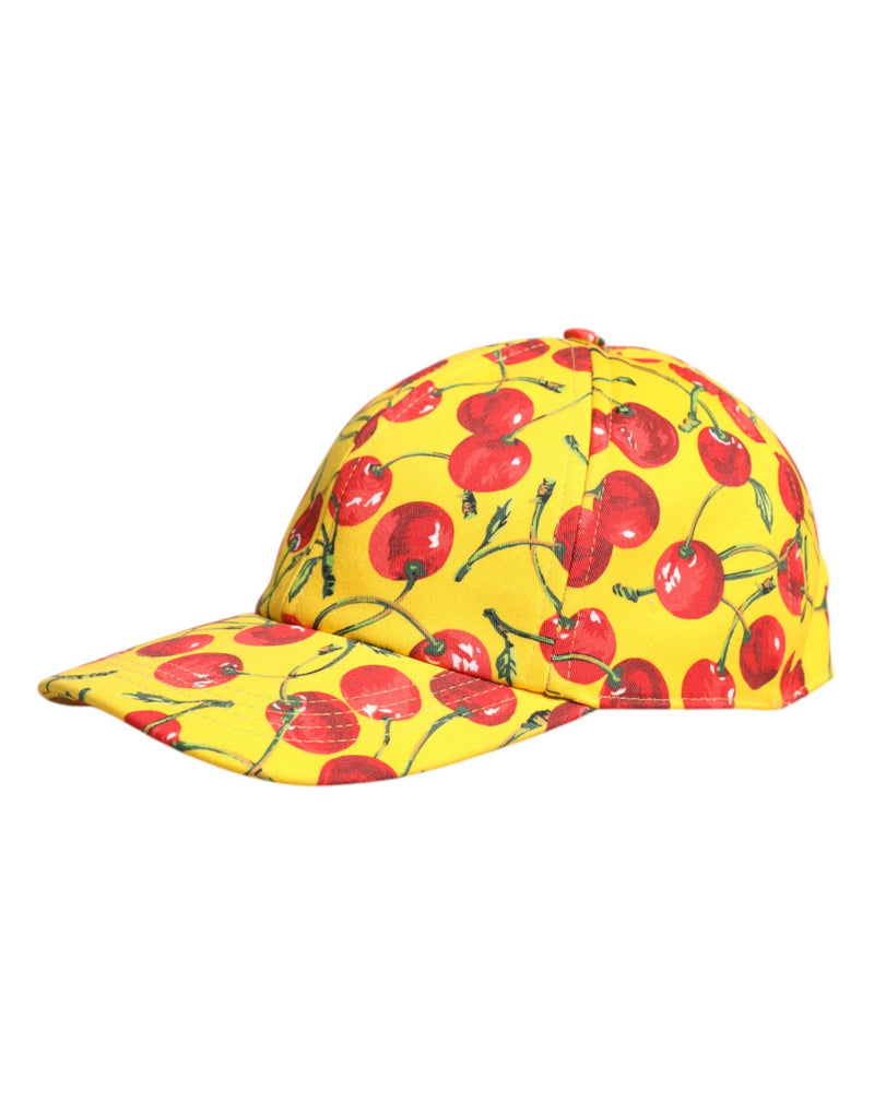 Yellow Cotton Printed 6 Panels Baseball Cap Dolce & Gabbana
