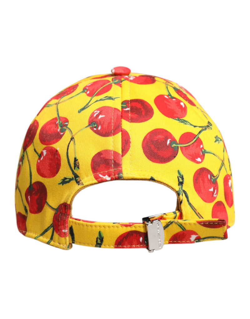 Yellow Cotton Printed 6 Panels Baseball Cap Dolce & Gabbana