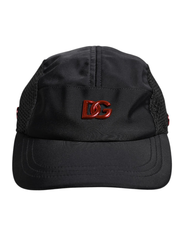 Black Nylon DG Logo 6 Panels Baseball Cap Dolce & Gabbana