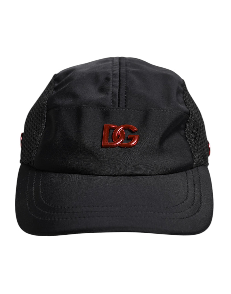 Black Nylon DG Logo 6 Panels Baseball Cap Dolce & Gabbana