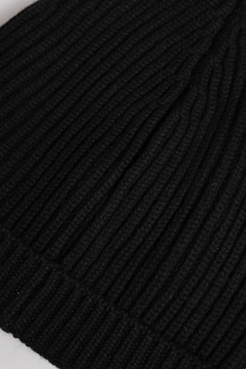Black Cashmere Knitted Winter Beanie Hat Dolce & Gabbana