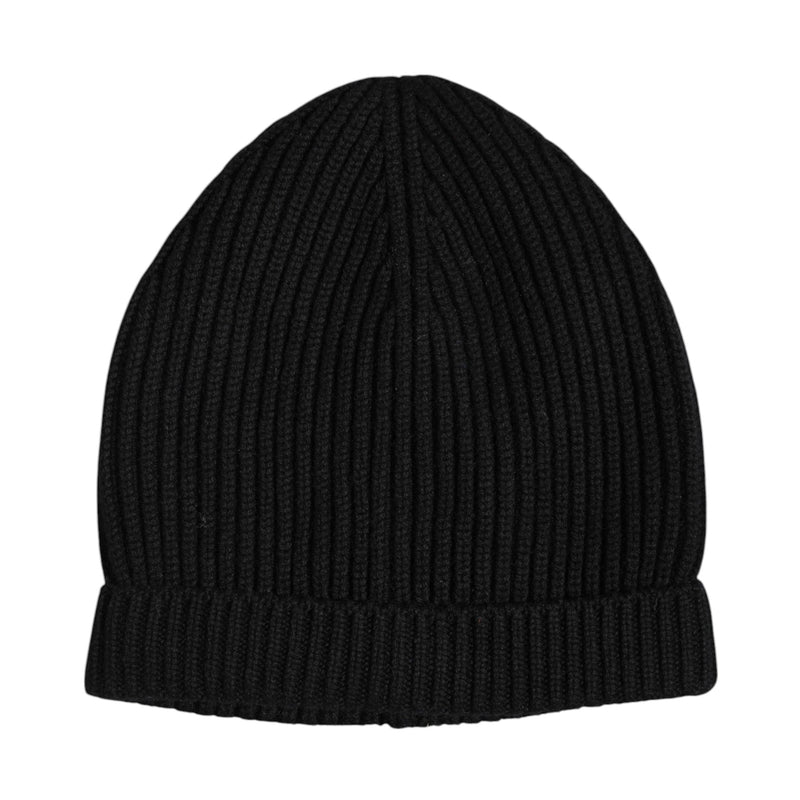 Black Cashmere Knitted Winter Beanie Hat Dolce & Gabbana