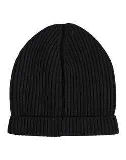 Black Cashmere Knitted Winter Beanie Hat Dolce & Gabbana