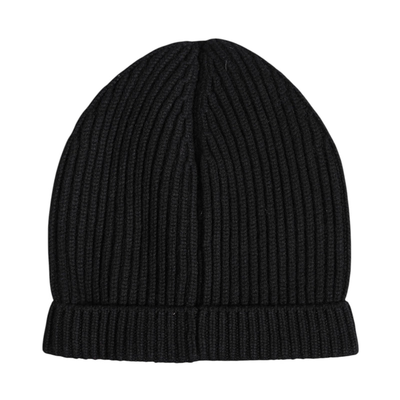 Black Cashmere Knitted Winter Beanie Hat Dolce & Gabbana