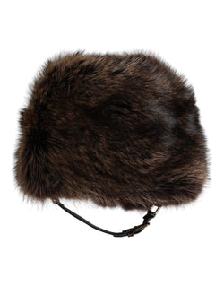 Brown Fur Women Bucket Hat Dolce & Gabbana